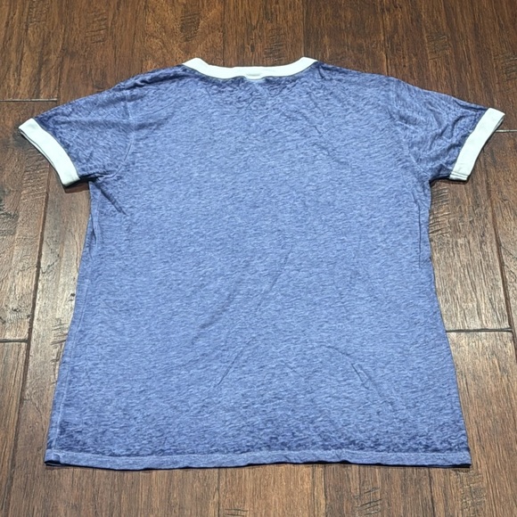 Large PINK Victoria's Secret Blue and White Short Sleeve Tee - Picture 7 of 8